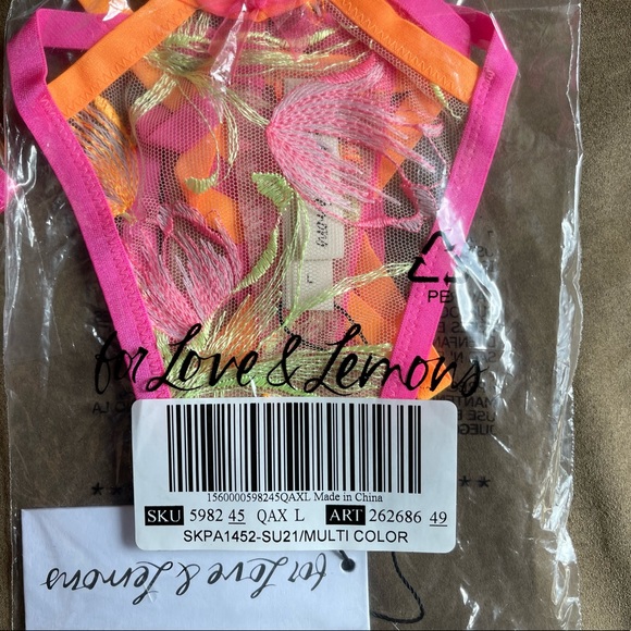 NWT For Love and Lemons FL&L Oversized Tulip Panty M & L - Picture 4 of 7